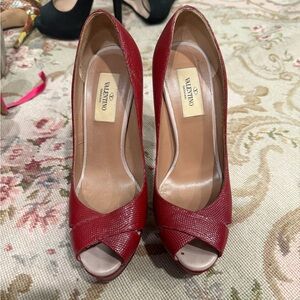 Valentino Garavani dark red heels